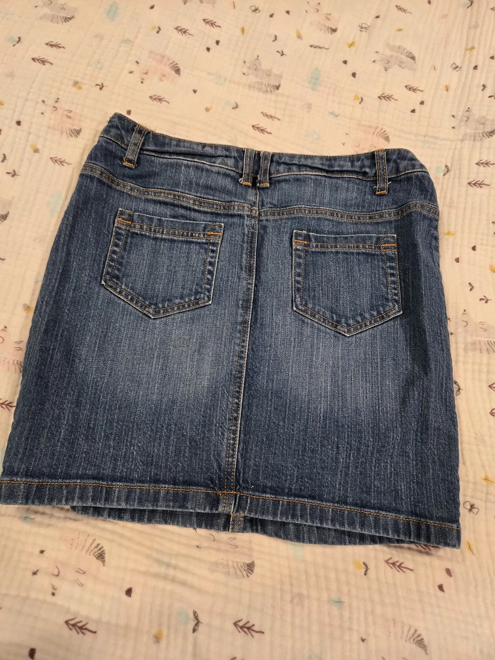 *New York & Company* Blue Denim Mini Skirt with Front Pockets